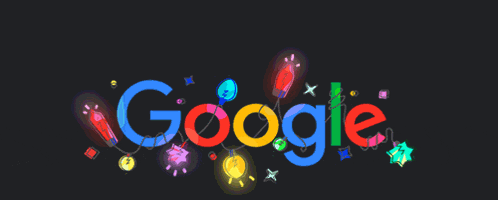 a colorful google logo with a black background