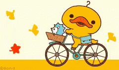 カモノハシ　可愛い動物　いってきます　自転車 GIF - Kamonohashi Bicycle GIFs