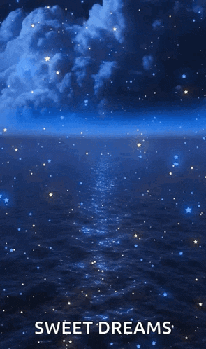 a picture of the ocean with the words sweet dreams written on it