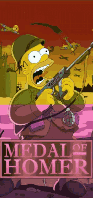 The Simpsons Medal Of Homer GIF - The Simpsons Medal Of Homer Attack GIFs