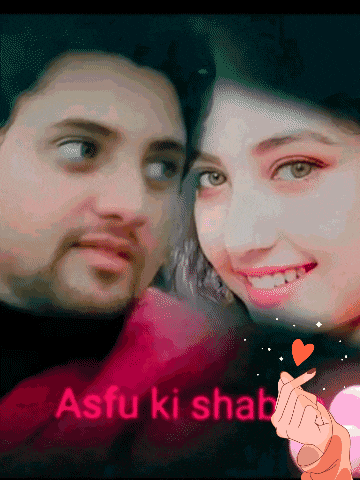 a picture of a man and woman with the words asfu ki shab