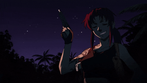 a cartoon of a woman holding a cigarette against a starry night sky