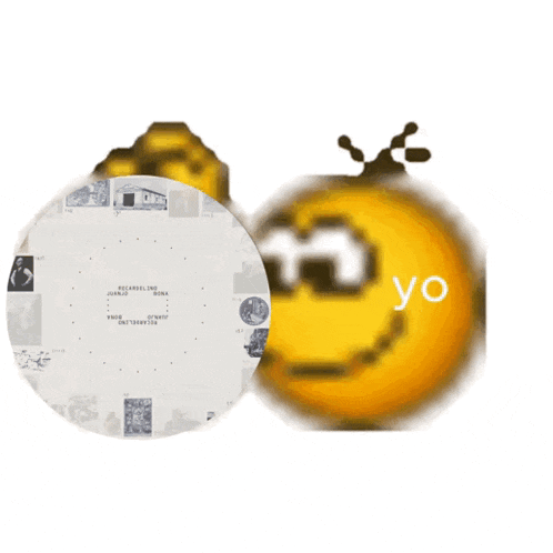 a yellow smiley face with the letters yo on it