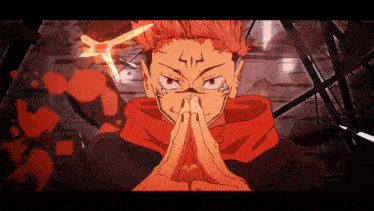 a cartoon character with red hair has a symbol on his forehead that says ' l '
