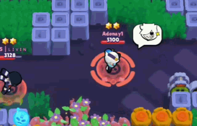 a person is playing a video game with a speech bubble that says ' adonay ' on it .