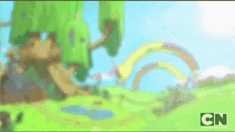 a cartoon scene with a cn logo on the bottom right