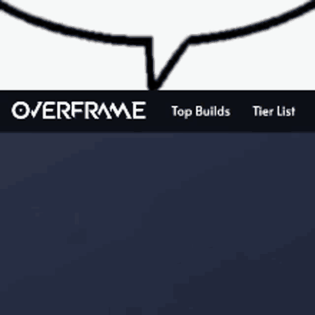 a screenshot of the overframe website with a speech bubble above it