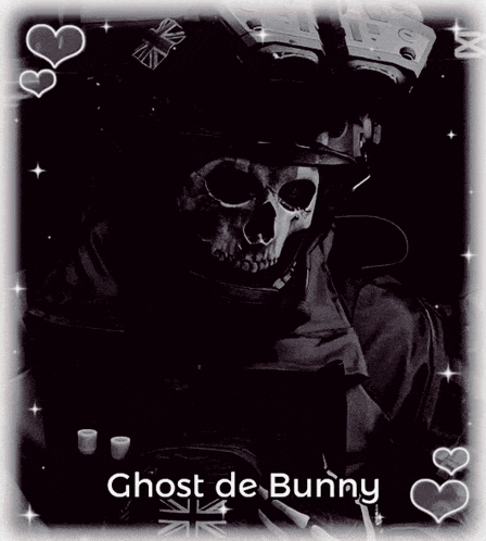 a picture of a skeleton with the name ghost de bunny written below it