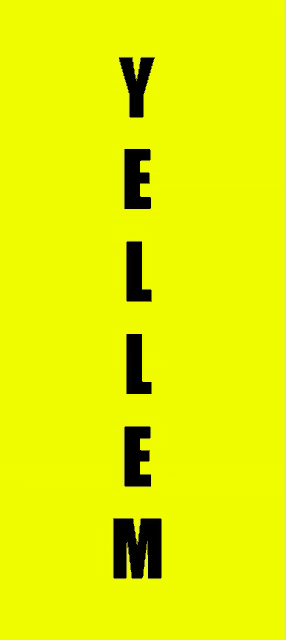 a black background with yellow letters that spell out the word house