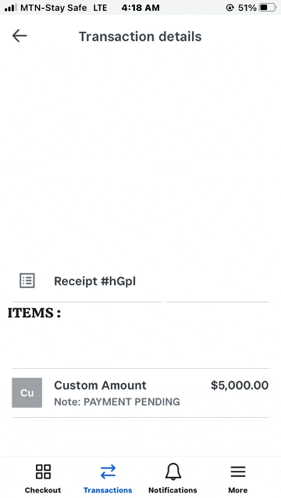 a screenshot of a phone screen showing a transaction details page .