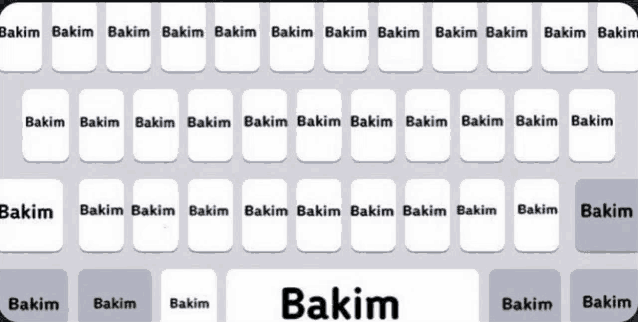 a keyboard with the word " bakim " on the top