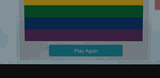 a computer screen with a play again button