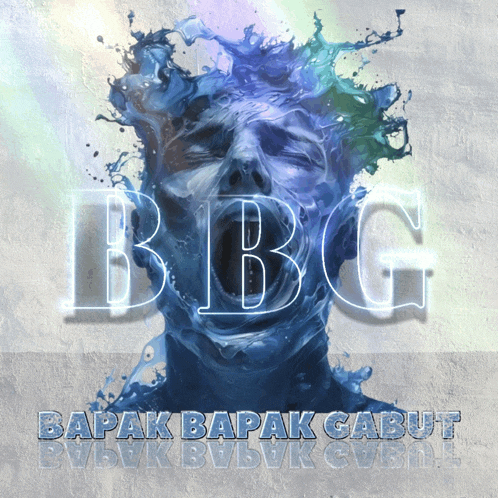 a painting of a man with water coming out of his mouth and the words bbg