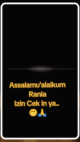 a picture of a woman with the words assalamu ' alaikum rania izin cek in ya