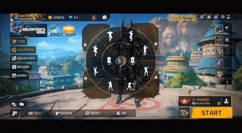 a screenshot of a game called free fire with a valentine 's day theme
