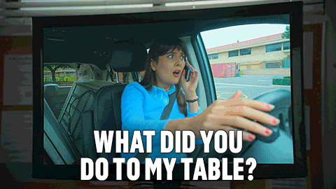What Did You Do To My Table Carrie GIF