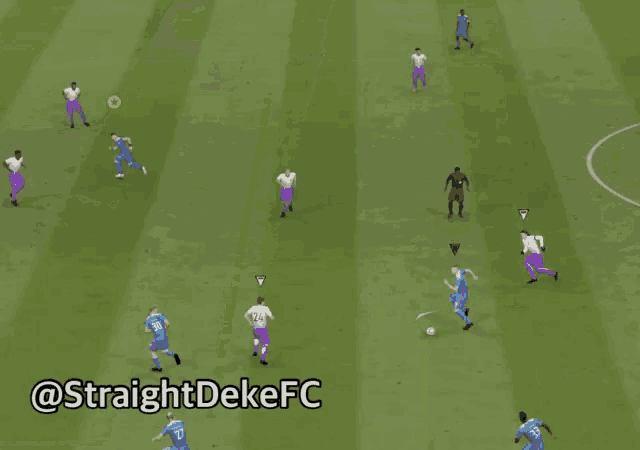 a soccer field with the words straight dekefc on the bottom left