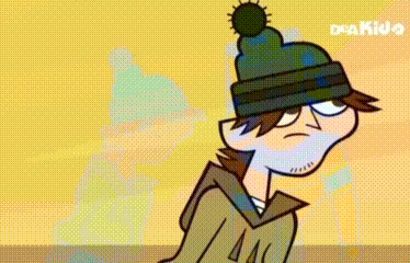 a cartoon character wearing a beanie and a green sweater is dancing .