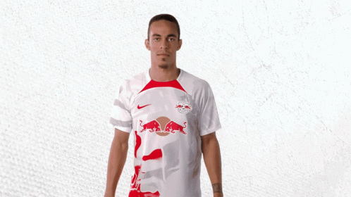 Look At My Jersey Yussuf Poulsen GIF - Look At My Jersey Yussuf Poulsen Rb Leipzig GIFs