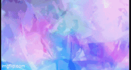 a person is holding another person 's hand in a pink and purple anime scene .
