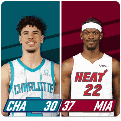 Charlotte Hornets (30) Vs. Miami Heat (37) First-second Period Break GIF - Nba Basketball Nba 2021 GIFs
