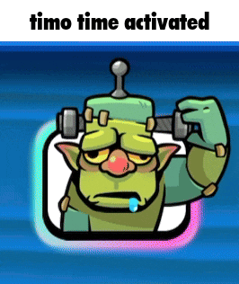 a timo time activated sticker with a cartoon character