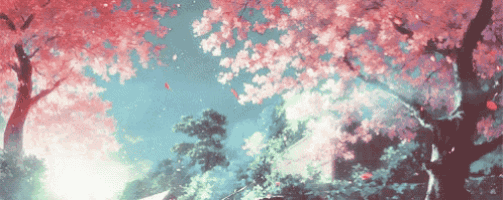 a painting of a cherry blossom tree with pink flowers