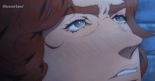 a close up of a person 's face with illusive soul written on the bottom right