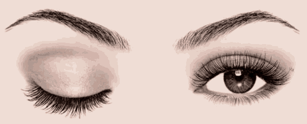 a drawing of a woman 's eyes with the words mon oeil written below them