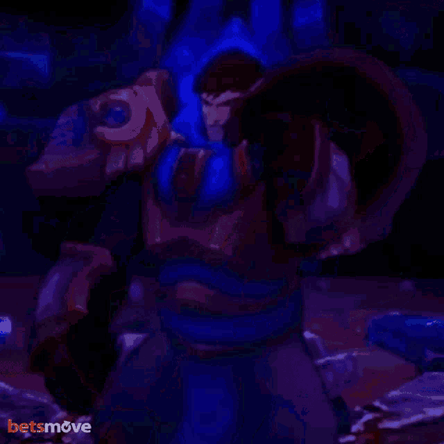 a glow in the dark statue with a betsmove logo on the bottom