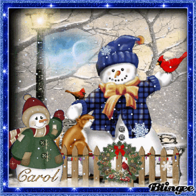 a picture of a snowman with carol written on the bottom of it