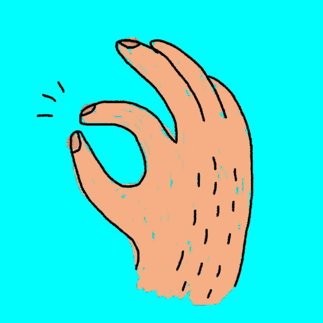 a drawing of a hand giving an ok sign