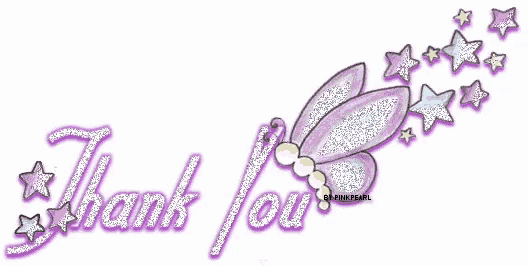 a thank you sign with a butterfly and stars on it