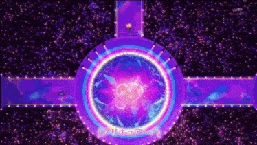 a purple and blue circle with a heart in it