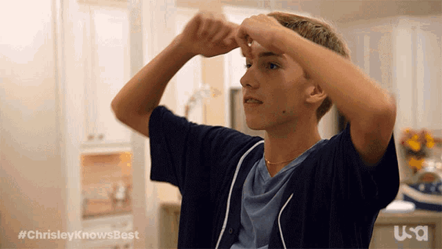 a chrisley knows best advertisement shows a young man touching his face