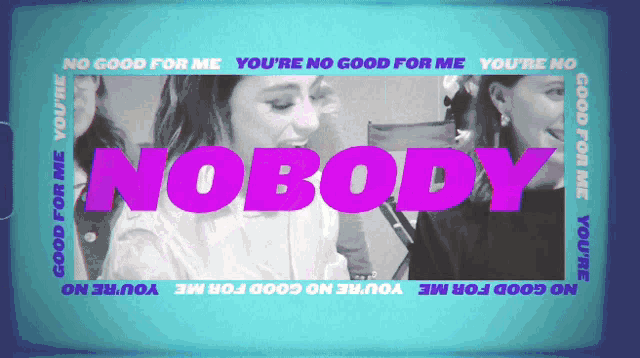 the word nobody is on a blue background with a woman