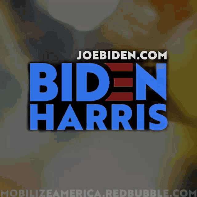 a biden harris logo with a red white and blue design