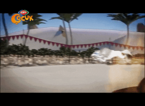 a tv screen shows a scene from a children 's tv show called cocuk