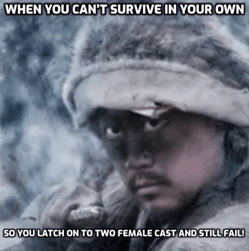 a picture of a man with a caption that says when you can 't survive in your own