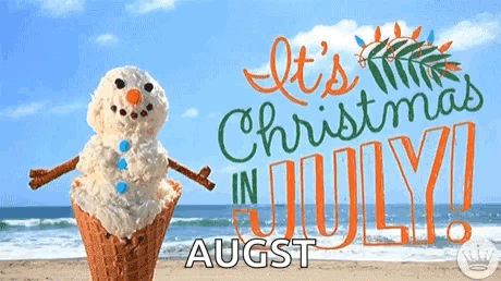 Christmas In July Snowman GIF - Christmas In July Snowman Beach GIFs