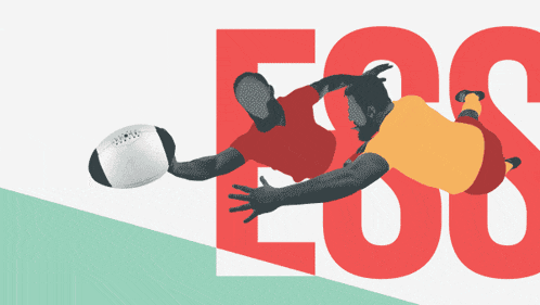 an illustration of a rugby player reaching for the ball