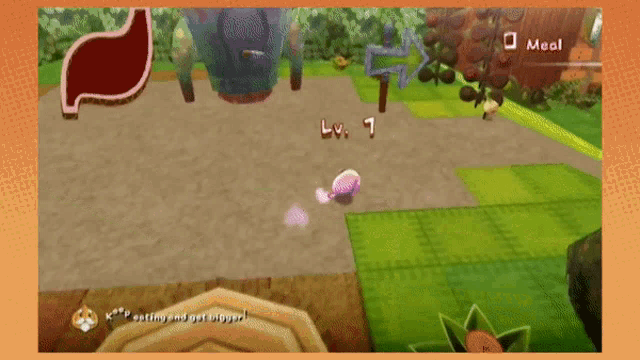 a screenshot of a video game that says keep ' ting and get bigger ' on the bottom