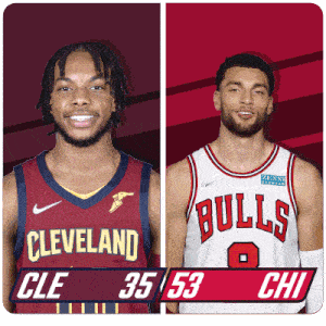 Cleveland Cavaliers (35) Vs. Chicago Bulls (53) Half-time Break GIF - Nba Basketball Nba 2021 GIFs