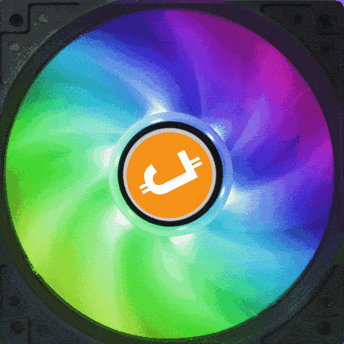 a colorful fan with a currency symbol in the middle