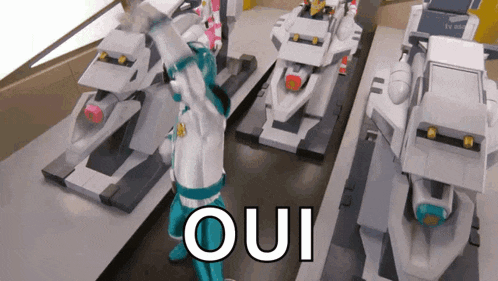 the word oui that is on a cartoon