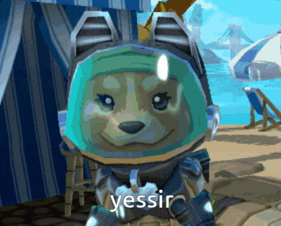 a cartoon dog wearing a helmet with the word yessir on it