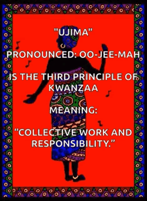 a poster that says " ujima " on it