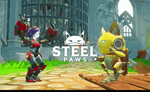 a video game called steel paws with a girl and a cat