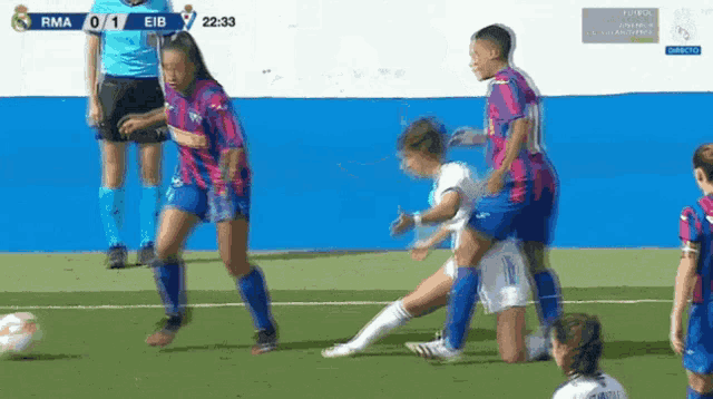 a soccer game between real madrid and eib is being played