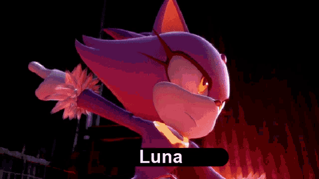 a cartoon character with the name luna on the bottom